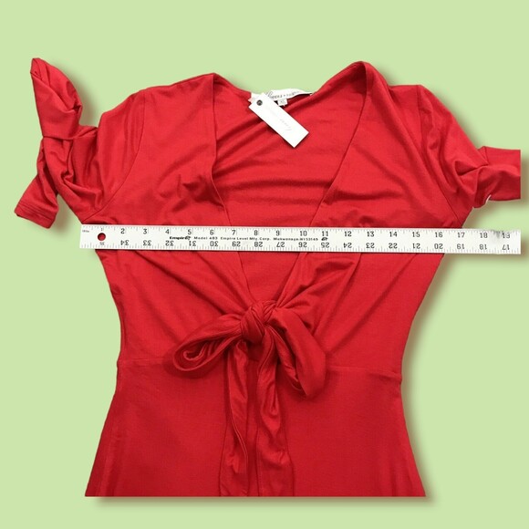 Lovers + Friends Revolve dress tie front stone cold Long Sleeve XS NWT Red‎ - Picture 8 of 9